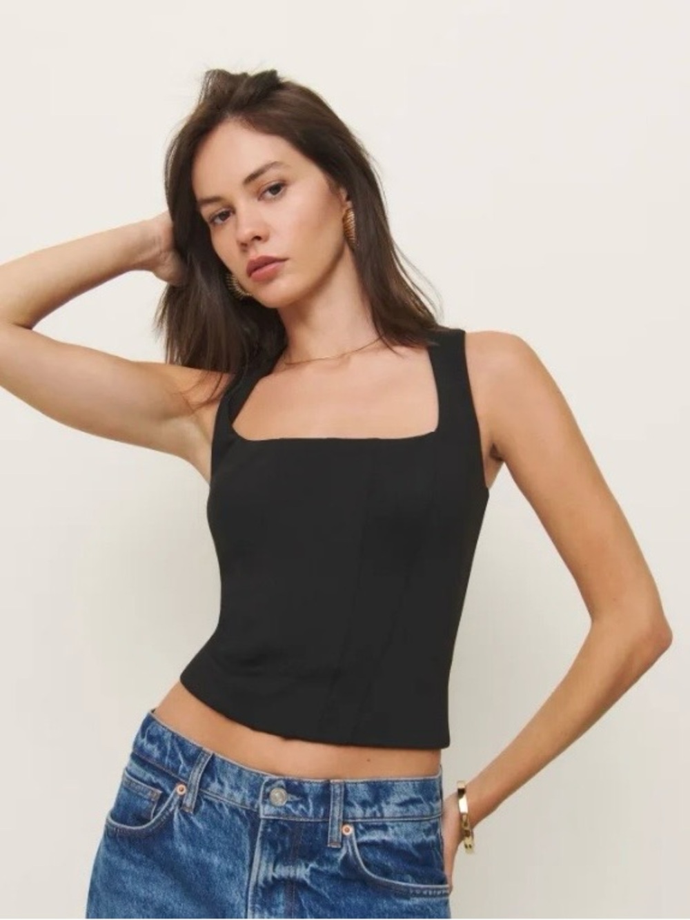 Black Wayf square neck square neck top tank top